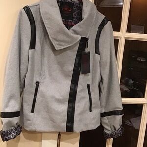 NWT Yoki Gray Coat with Black Details